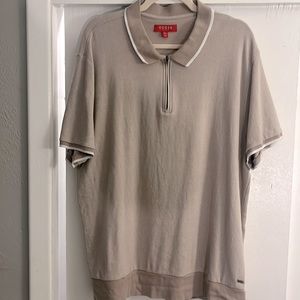 XXL Mens Short sleeved 1/4 zip polo shirt . Guess is the brand